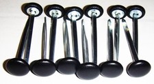 12 Pieces Prong Back Upholstery Buttons Black Vinyl Choice Of Size