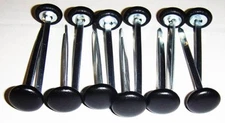 12 Pieces Prong Back Upholstery Buttons Black Vinyl Choice Of Size