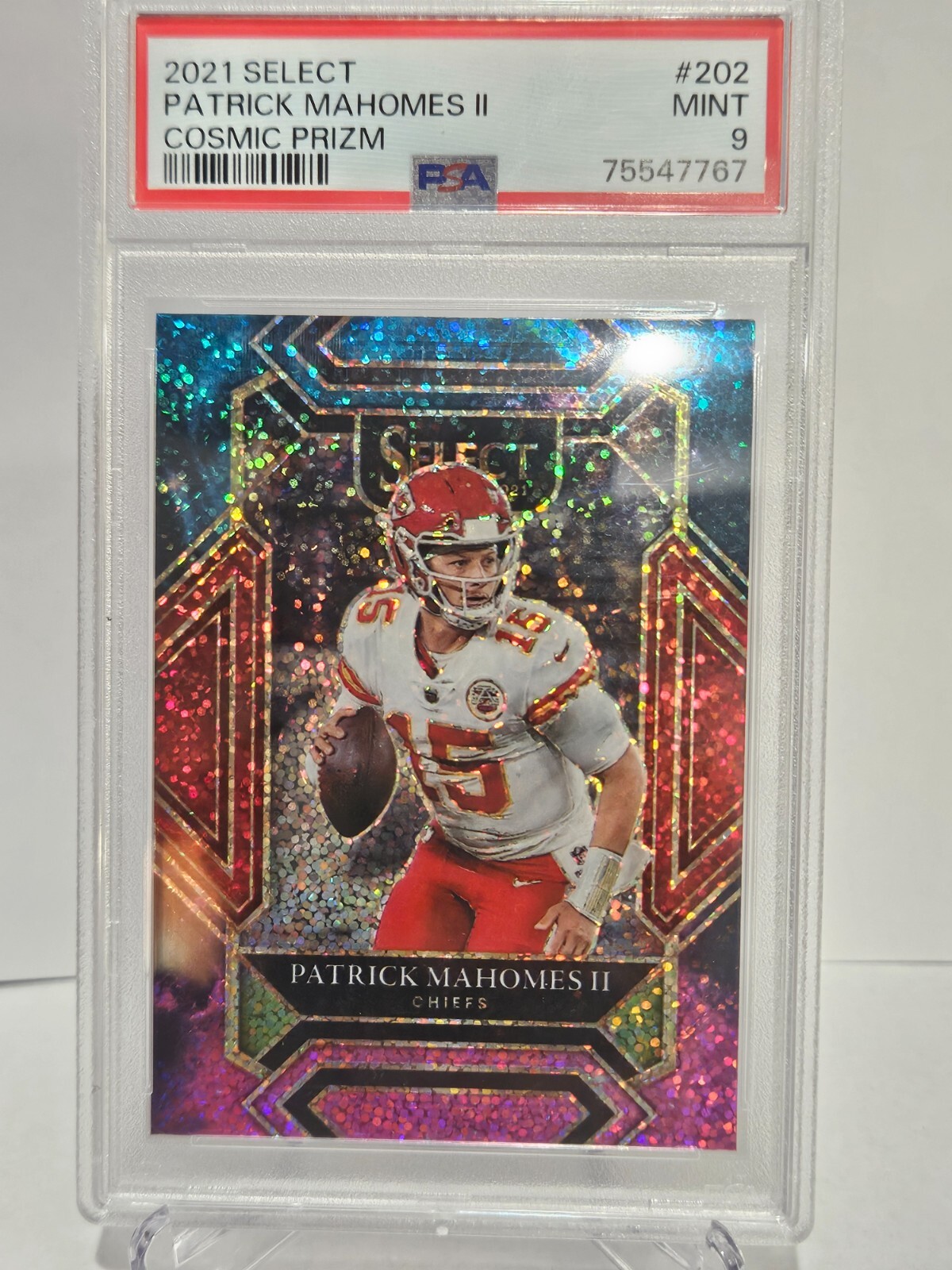 2021 Panini Select PATRICK MAHOMES Club Level Cosmic Prizm CaseHit PSA9 MINT!!
