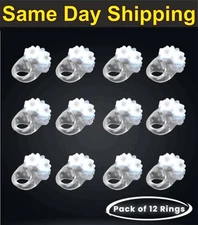 LED Light Up Flashing White Jelly Bumpy Rings - Pack of 12 By Party Glowz