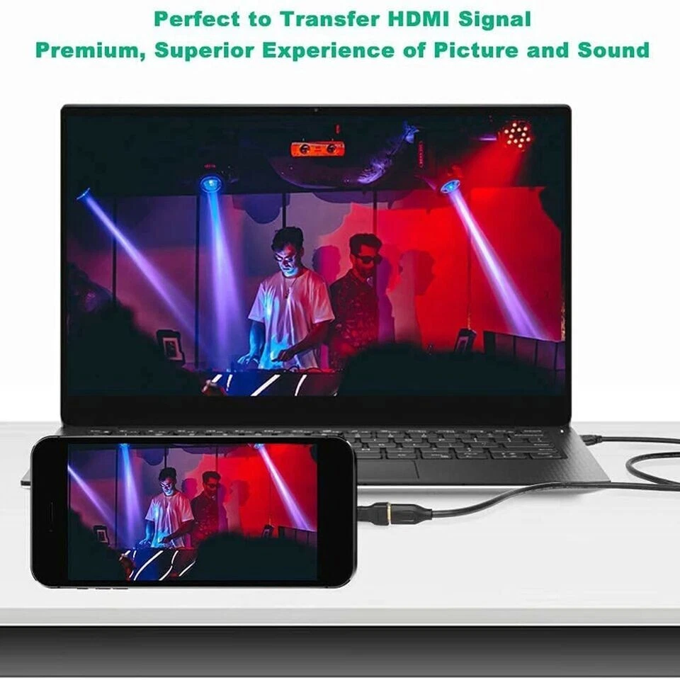 2 Pack Micro HDMI Type D Male To HDMI A Female Cable Adapter Converter Connector - Image 4 of 4