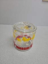 Anchor Hocking Glass Jar W/ Lid Baby Nursery Bunny Lamb Flower