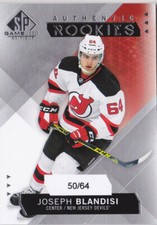 2015-16 SP Game Used Joseph Blandisi /64 Rookie True RC NJ Devils 15-16