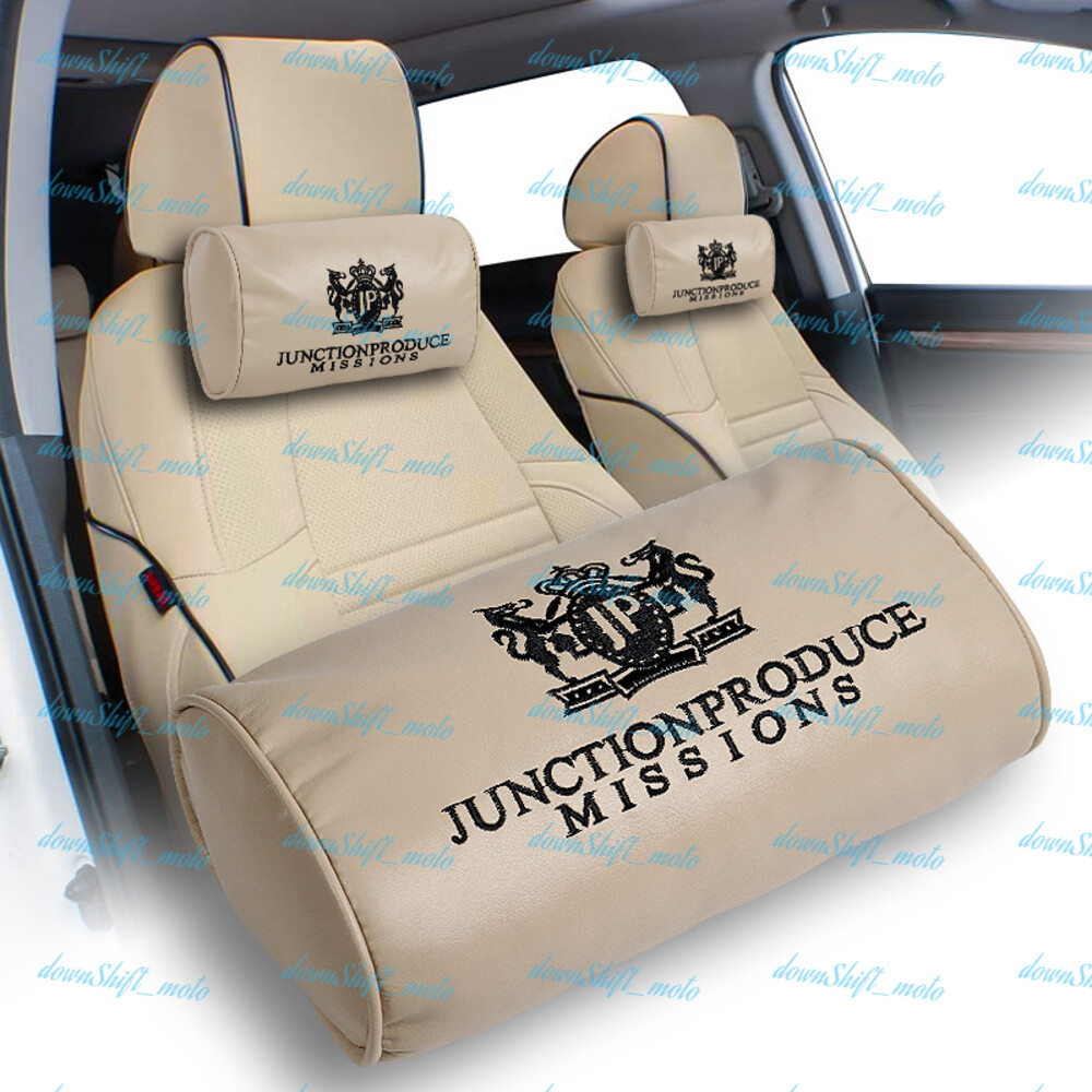Junction Vip Pillows Beige JUNCTION PRODUCE VIP Car Neck Rest Pillow Headrest Set + GW Kin ...