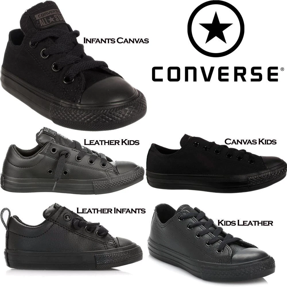 Boys black cheap converse trainers