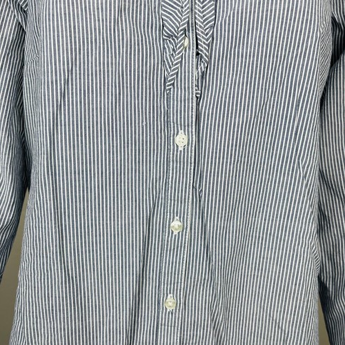 Old Navy Women’s Long Sleeve Button Down Blouse Blue White Pinstripe Large J2 - Picture 4 of 10