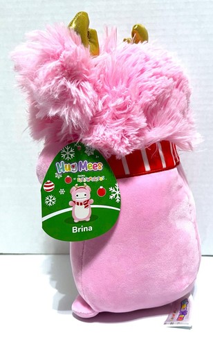 Sciarpa natalizia Squishmallows HugMees Brina the Pink Bigfoot 10" peluche bambola giocattolo - Foto 3 di 4