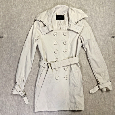 Elisabetta Franchi Women's Beige Canvas Trench Coat Size EU 40 / US 10