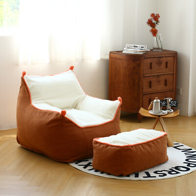 N&V Giant Bean Bag Chairs Adults, Foam Filling Sofa with Ottoman