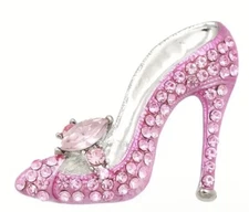 Pink High Heel Shoe Rhinestones Brooch Lapel Pin Gift Scarfs Jackets