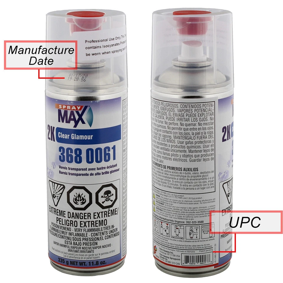 USC 3680061 SprayMax 2K Glamour High Gloss Aerosol Clear (3 Pack) - Image 2 of 2
