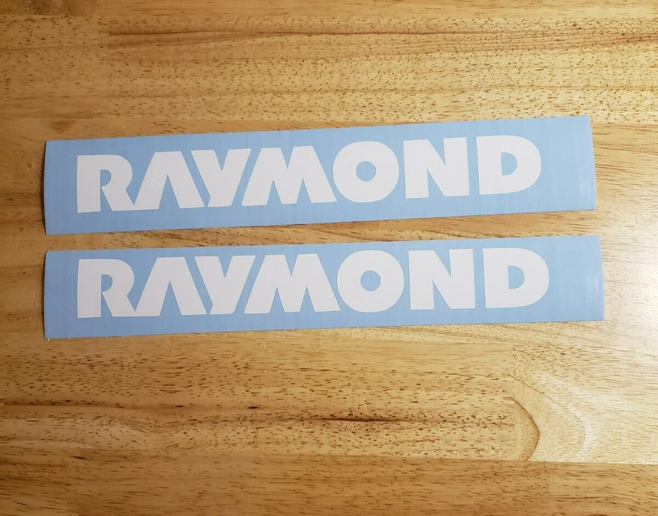 AFTERMARKET Raymond Forklift replacement decal 18X2.4 pair WHITE stickers BEST USA