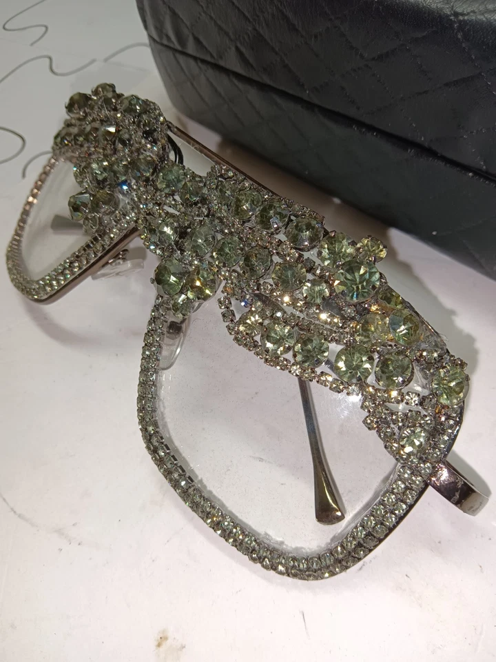 Gafas transparentes deslumbrantes vintage caseras bisutería raras  Foto 3 de 4