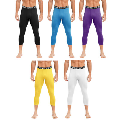 DE Herren Fitness Leggings Capri Leggins Tights Baselayer Laufhose Sportswear