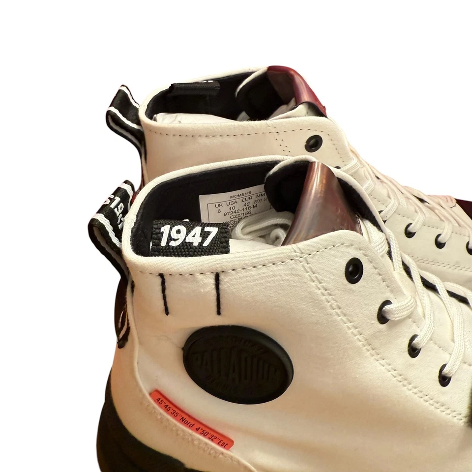 Botas para mujer Palladium Revolt Hi TX estrella blancas negras gruesas plataforma talla 10 Foto 4 de 4