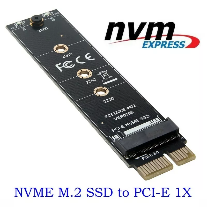 M.2 Nvme SSD Ngff vers Pcie X16 Adaptateur M Key Interface Card