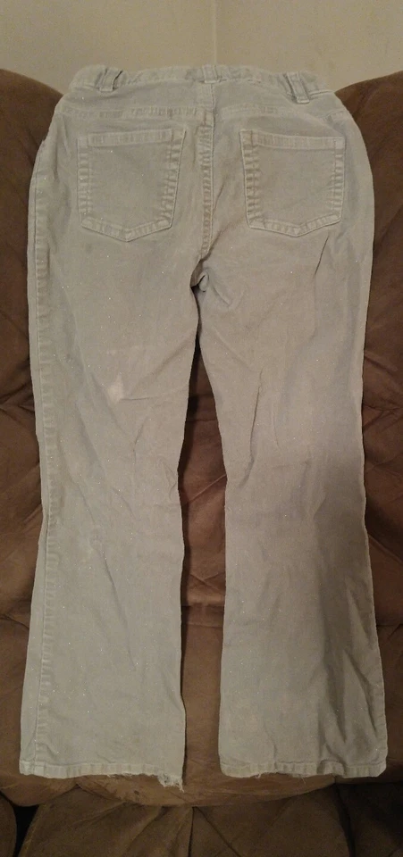 000 Pantalones Brillantes de Pana Gris Marino Antiguo Delgados 7 Niñas  Foto 4 de 4