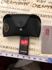 NEW Ray Ban Genuine Black Sunglasses XLARGE Case Snap Closure Belt Loop