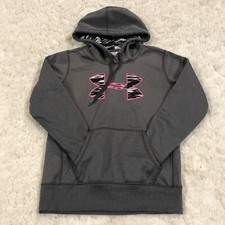 Under Armour Hoodie Sweater Gray Loose Fleece Lined Coldgear Womens Size XS