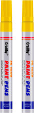 Yellow Paint Markers, 2 Pack Oil-Based Waterproof Quick Dry Permanent Paint Pen