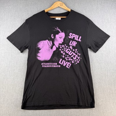 Olivia Rodrigo GUTS World Tour T Shirt Women s Large NWT Black Graphic Tee