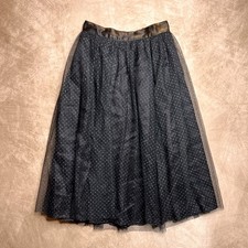 Vintage 80s Gunnies Gunne Sax Jessica McClintock Mesh Tulle Skirt Glitter Dots