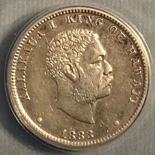 ~ 1883 Kingdom Of Hawaii Quarter 25c ANACS EF Extra Fine Details Cleaned - SALE
