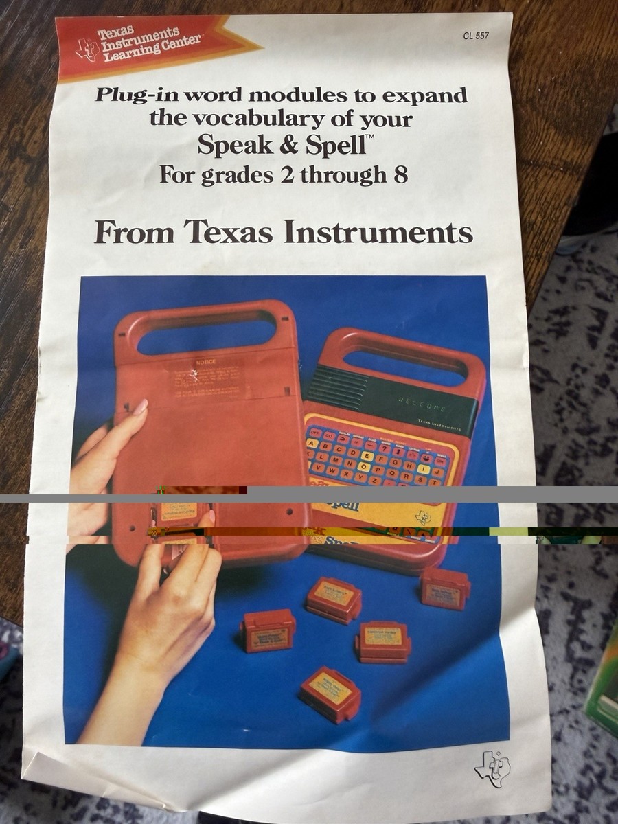 Speak & Spell Texas Instruments with The ET Module and Manual