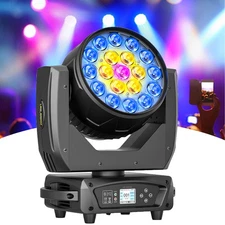 UKING 19x20W LED Zoom Moving Head Stage Light RGBW Wash Beam Lighting Party Bar