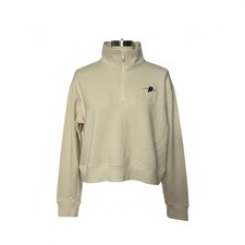 Prince Pickleball Women's Med French Terry Sweatshirt 1/4 Zip High Collar Cream