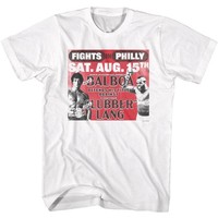Rocky Balboa Vs Lang Kurzarm Herren T-Shirt Weiß 100% Baumwolle