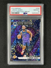 2024-25 Mosaic Fast Break LeBron James Blue Camo Disco City Edition /35 PSA 10