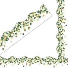 72Pcs St. Patrick's Day Bulletin Board Borders Sage Green Dot Confetti Rolled Sc