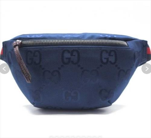 Gucci Navy Nylon Canvas Belt Bag for Kids and Adults 9.8x5.1 with 35in Strap Unused