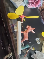 Vintage 1977 Art Line Wirl A Gig, Donkey & Farmer, Windmill Lawn Decoration 5021