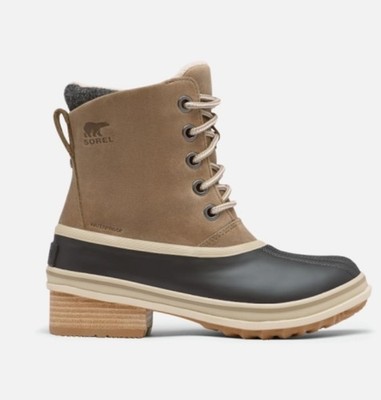 Sorel Slimpack III Lace WP Boots Waterproof khaki Leather, Sz 10, New!