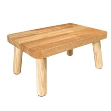 Small Natural Wooden 1 Step Stool Adults NonSlip Feet Portable Bed Office