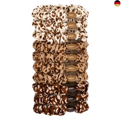 Scrunchy Haargummis, 10 Stück Seidensatin Haargummis Pferdeschwanzhalter Sanft E