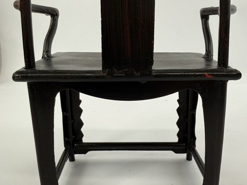 Vintage Oriental Style Iron Chair 10.25" Tall Black Hand Made Decorative - Picture 8 of 12