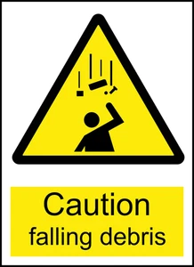 Falling Debris Caution Warning Sign Self Adhesive Vinyl Sticker