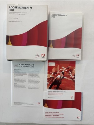 Adobe Acrobat 9 Pro Education Edition Complete with Disc & Manuals Serial Window
