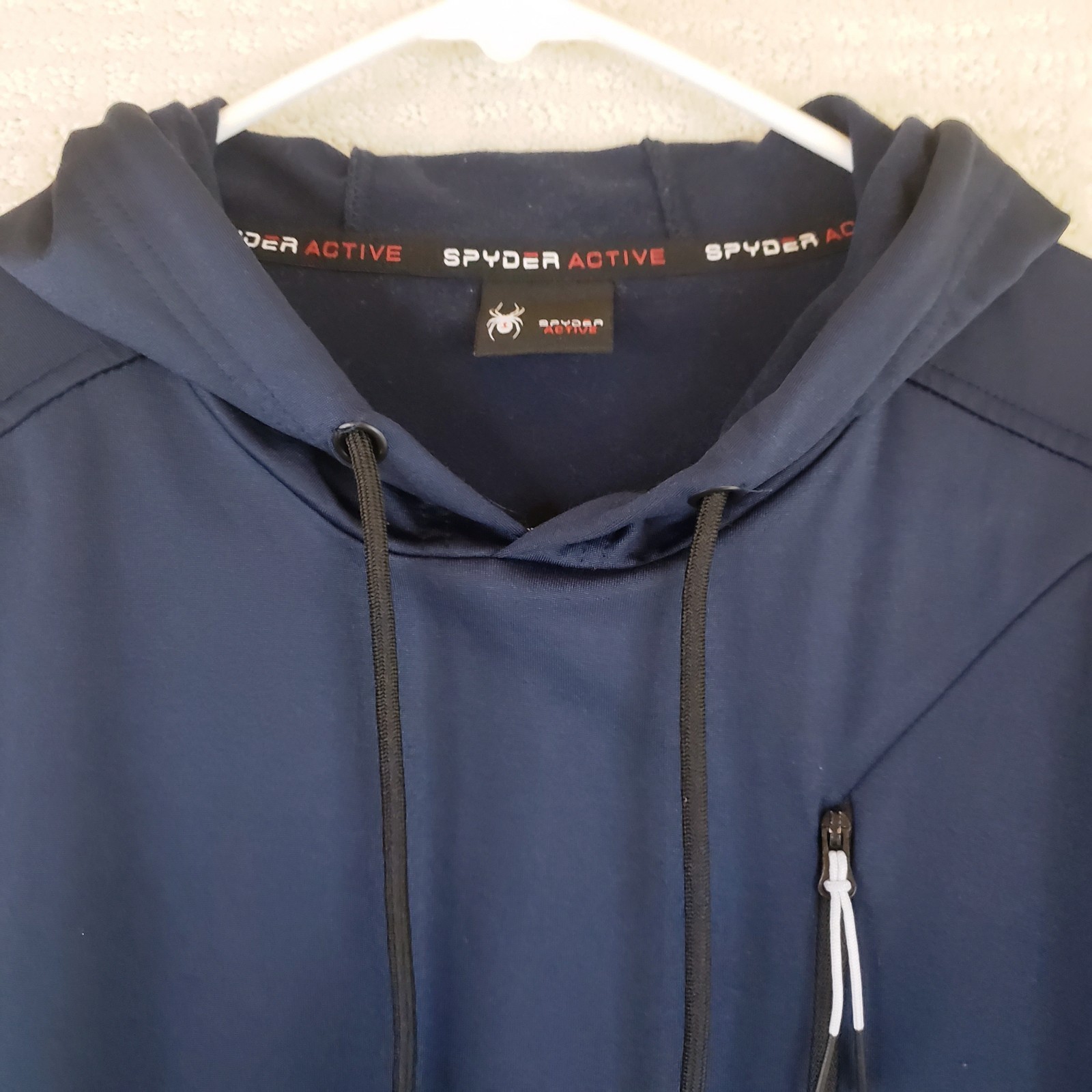 Spyder Pullover Navy Blue Polyester Pullover Hood… - image 5