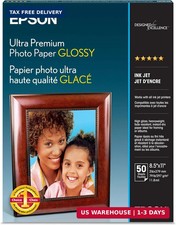 Ultra Premium Photo Paper Glossy 8.5x11 Inches, 50 Sheets  S042175 ,Whit
