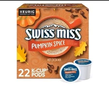 Swiss Miss Pumpkin Spice Hot Cocoa Keurig 22 K-Cups Pods EXP 08/09/25