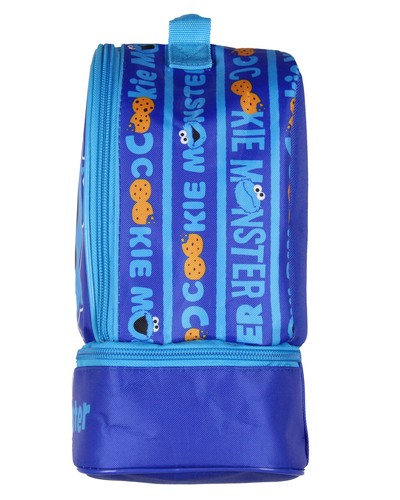 Sesame Street Cookie Monster Dual-Compartment Insulated Lunch Box Bag Tote - Picture 3 of 5