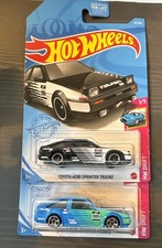 Hot Wheels Toyota AE86 Sprinter Trueno - Falken Lot Of 2 - Blue / Black