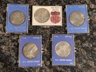 Lot of 5 American Silver Eagle 1oz Coins - Includes 1991, 92, 93 dates