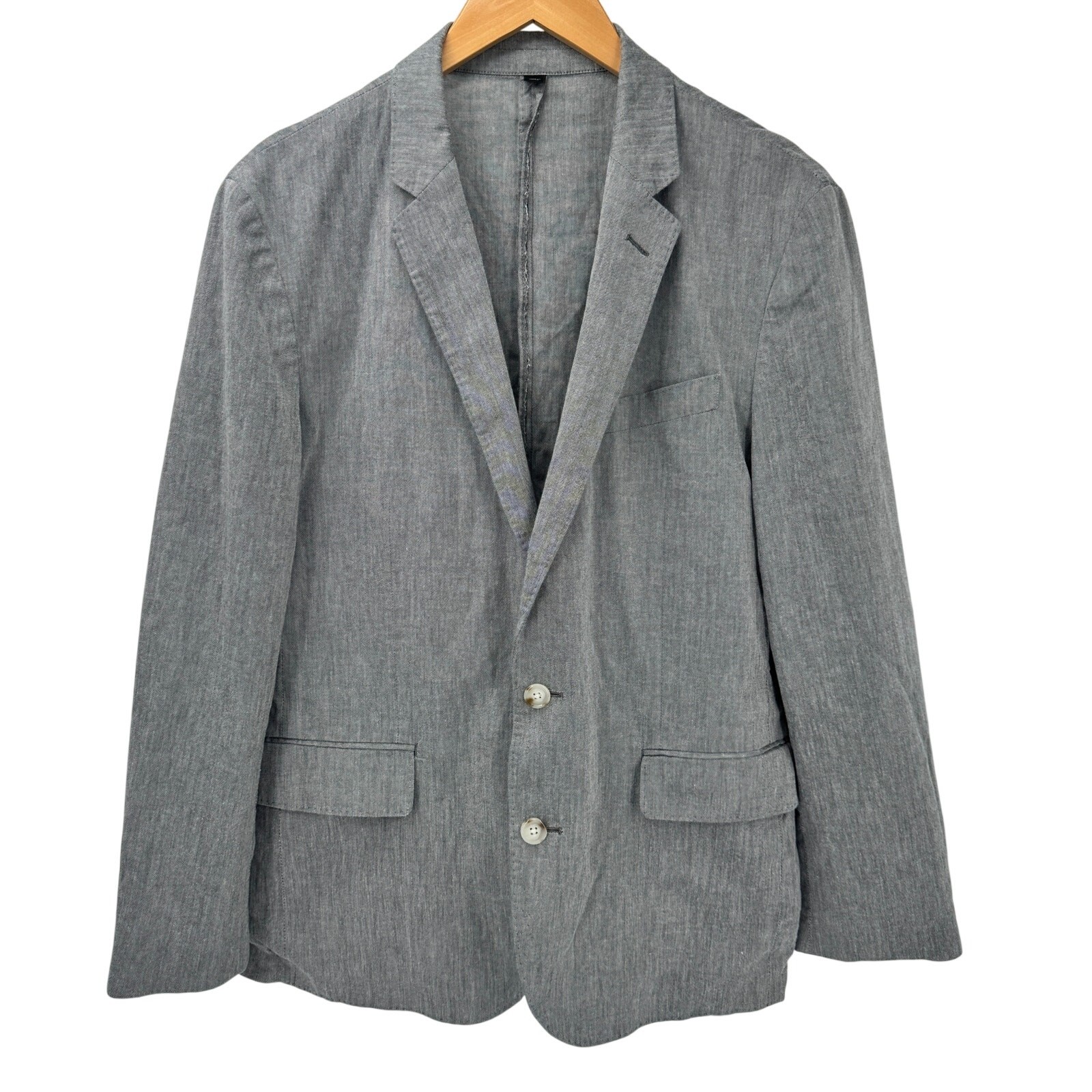 J Crew Blazer Mens 40 S Ludlow Somelos Cotton Blend Unstructured Coastal Gray