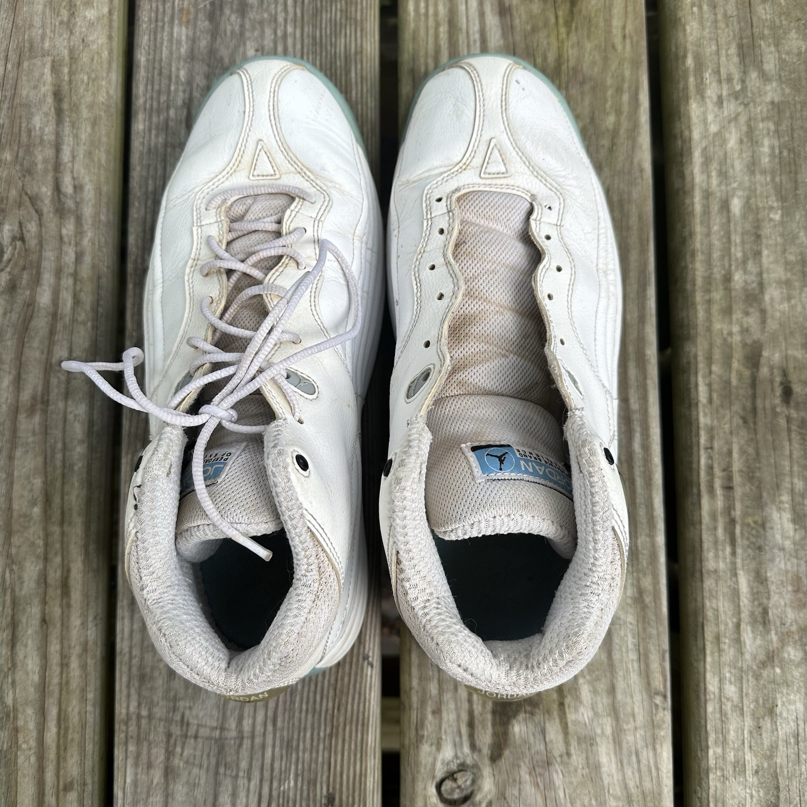 Air Jordan Jumpman Basketball Sneakers White University Blue 644938-107 Size 9.5 thumbnail 2