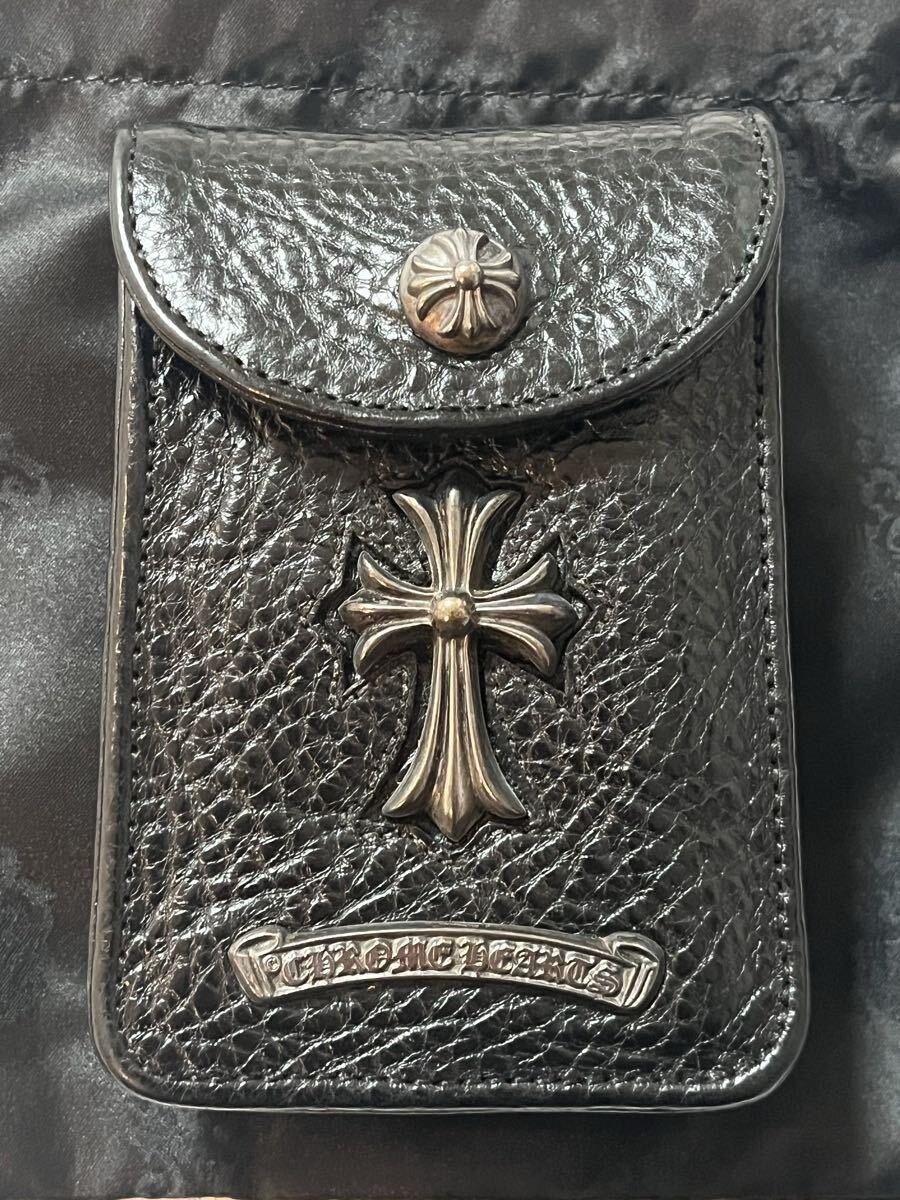 Chrome Hearts Belt Pouch Cigarette Case Small Bag Black Leather